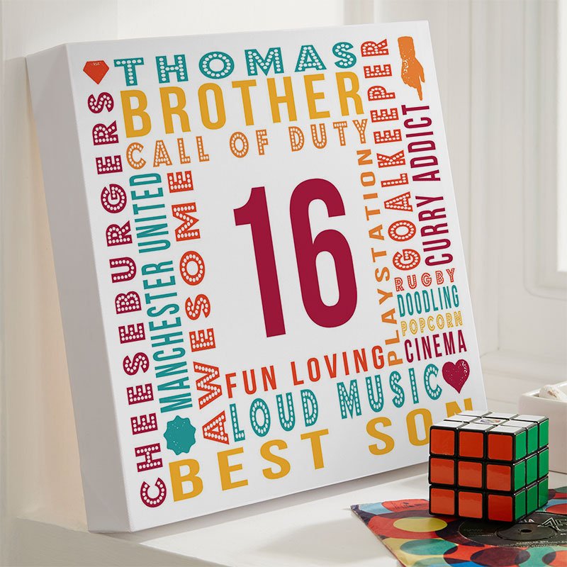 16th birthday gift ideas for boys personalised year of birth age picture print