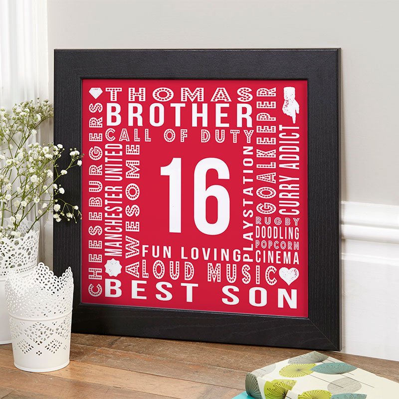 16th birthday gift for him personalised wall art picture year of birth