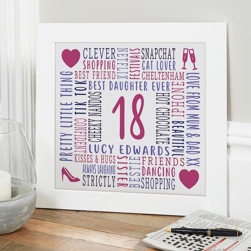 18th birthday gift for her word picture