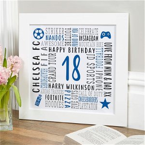18th birthday gifts for men word art