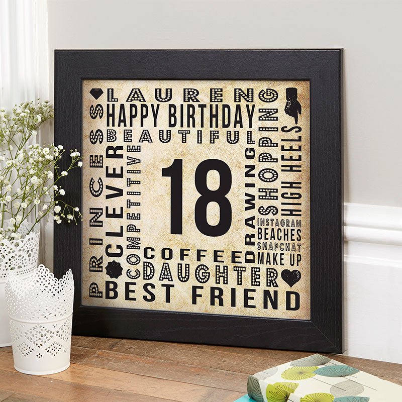 18th birthday gift ideas for girls personalised year of birth age picture print