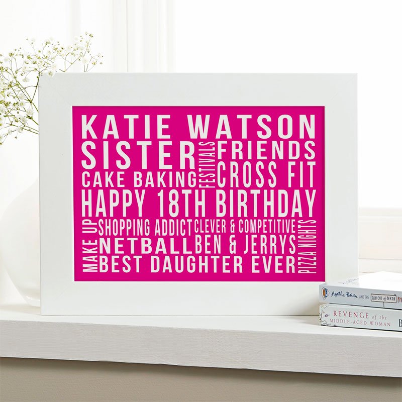 personalised gifts for girls 18th birthday word print landscape likes