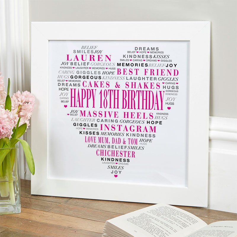 love heart gift for 18th birthday