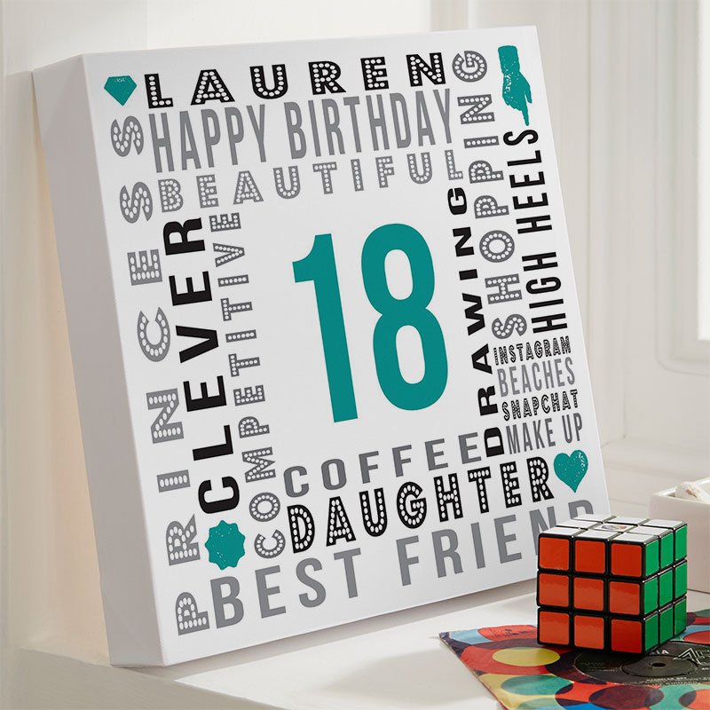 personalised 18th birthday present for girls year of birth wall art print