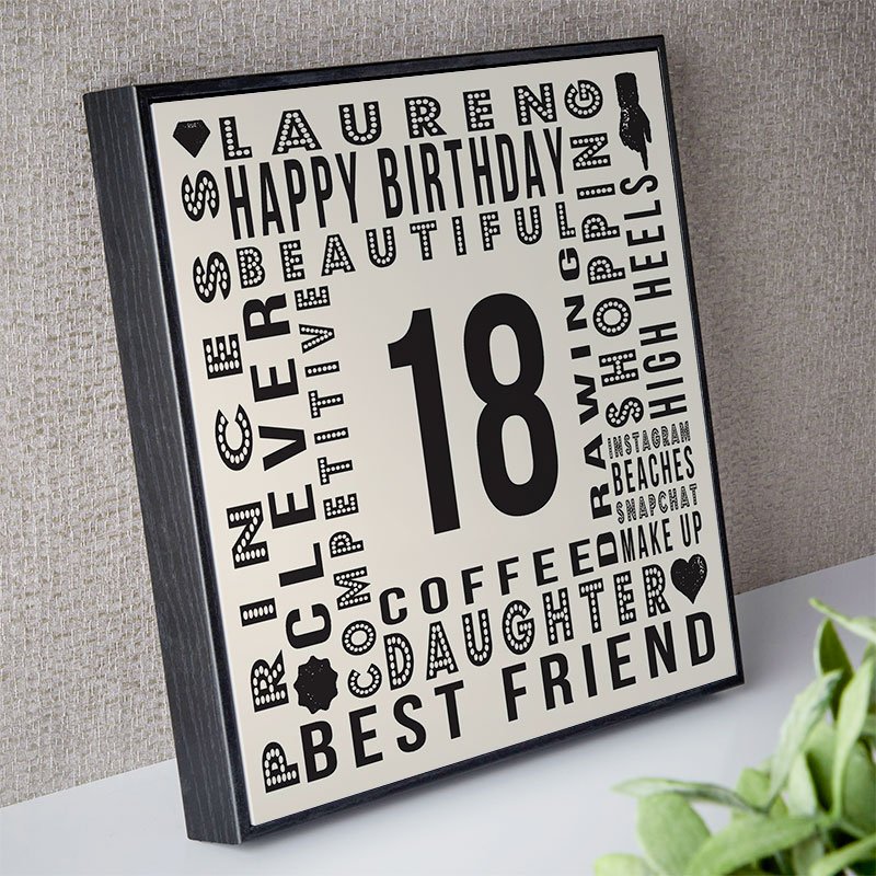 18th birthday gift for her personalised wall art picture year of birth