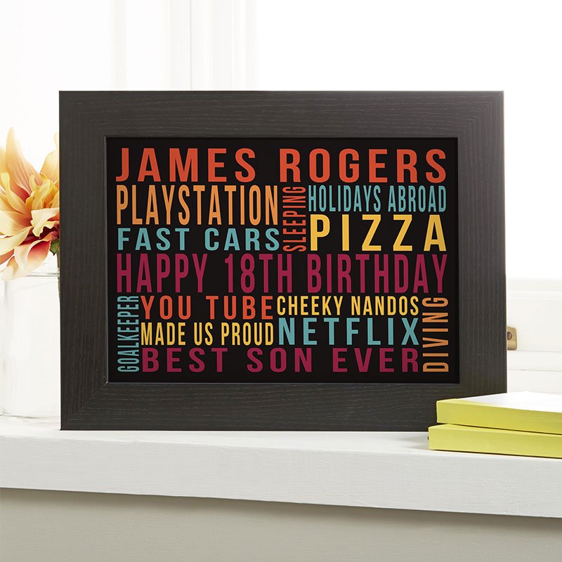 personalised gifts for boys 18th birthday word print landscape likes