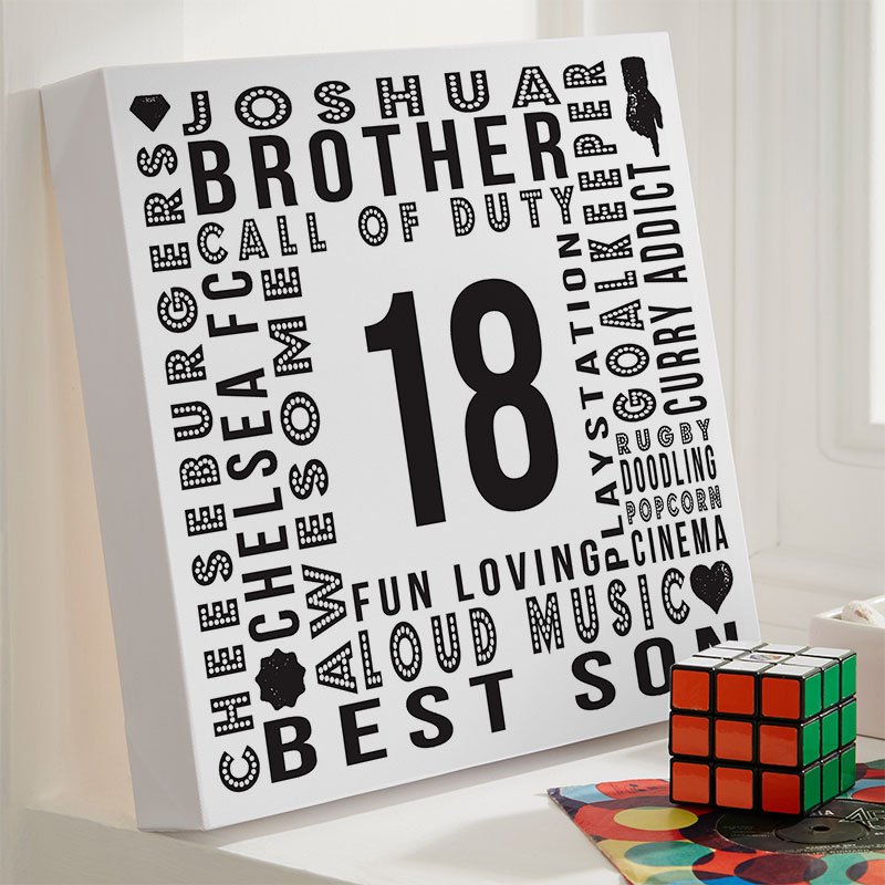 unique boys 18th birthday gift personalised word picture year of birth