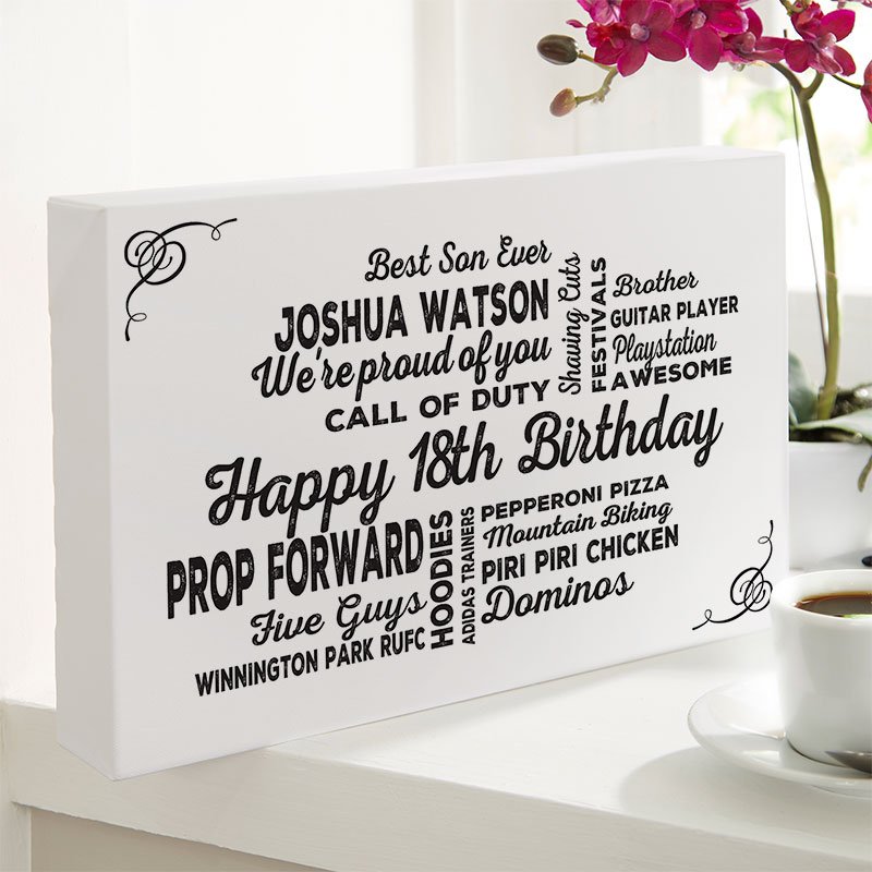 unique 18th birthday gift for him typographic wall art print