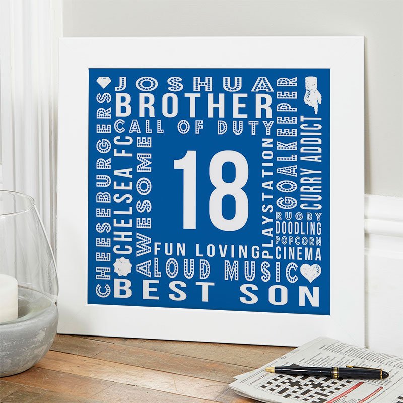 18th birthday gift for him personalised wall art picture year of birth