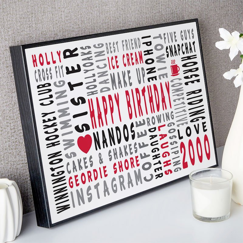 present ideas for girls 18th birthday personalised word gift landscape icons
