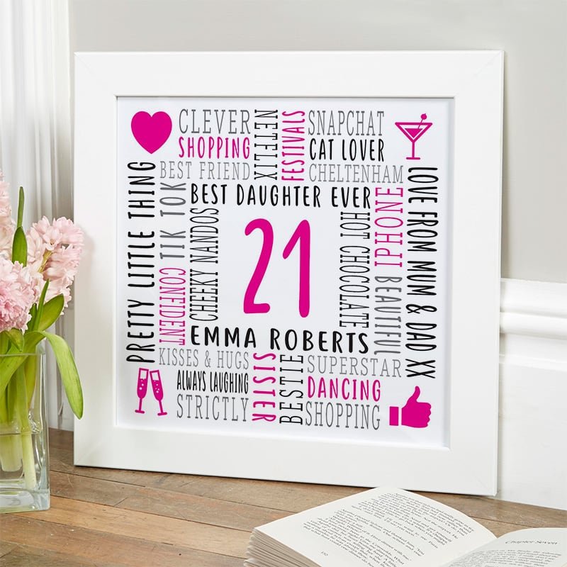 birthday gift for 21 year old woman personalised