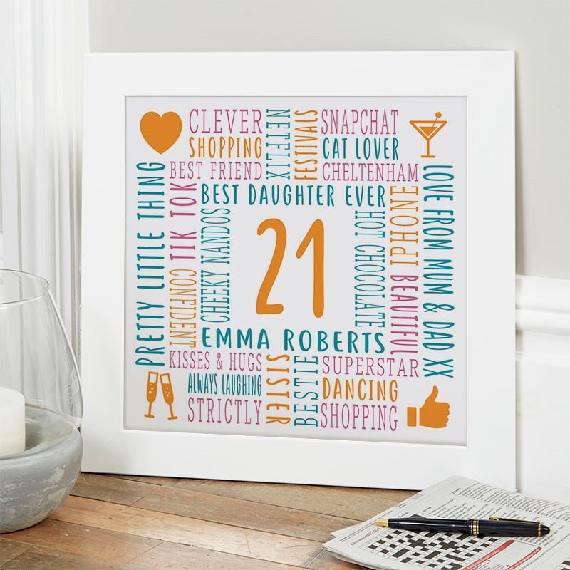 21st birthday gift for her word picture