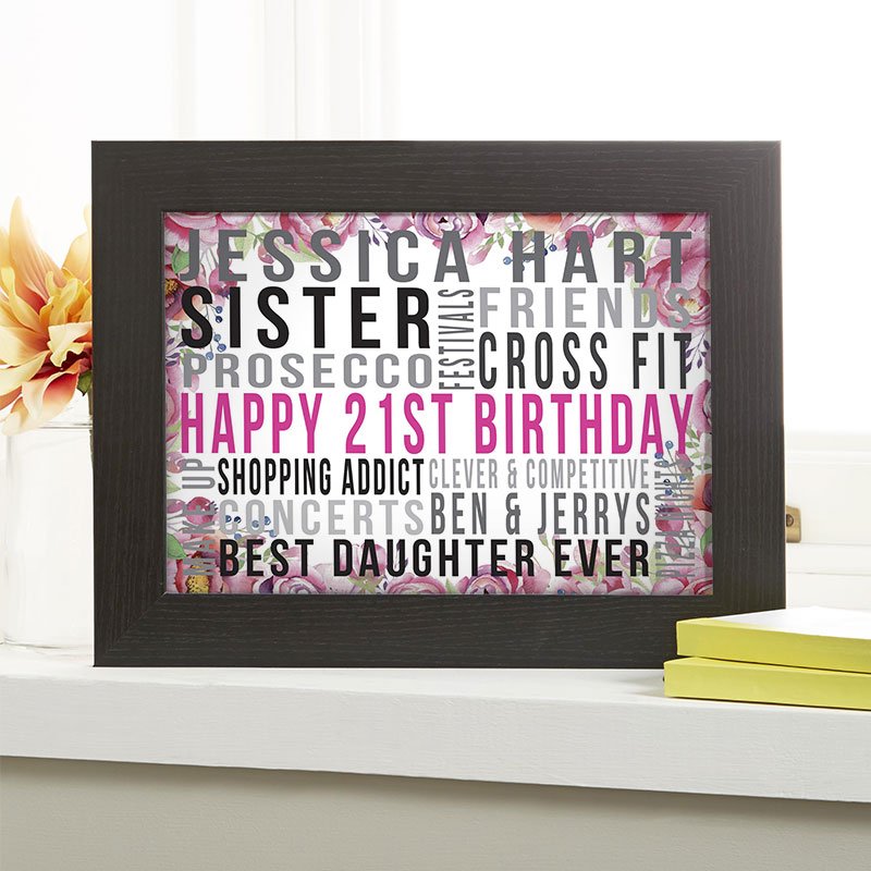 personalised gifts for her 21st birthday word print landscape likes
