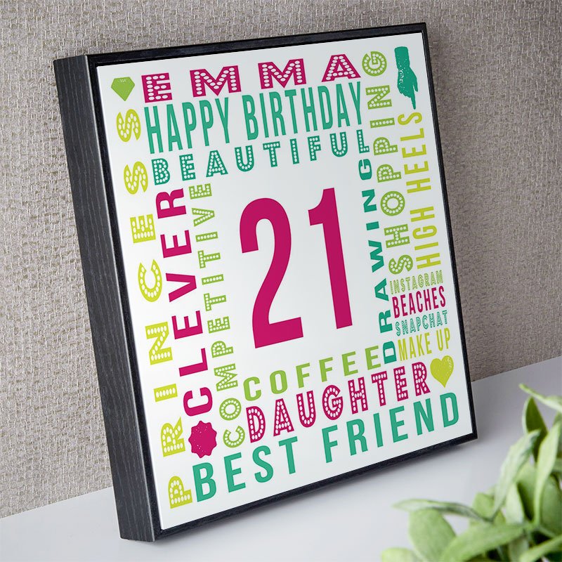 21st birthday gift ideas for her personalised year of birth age picture print