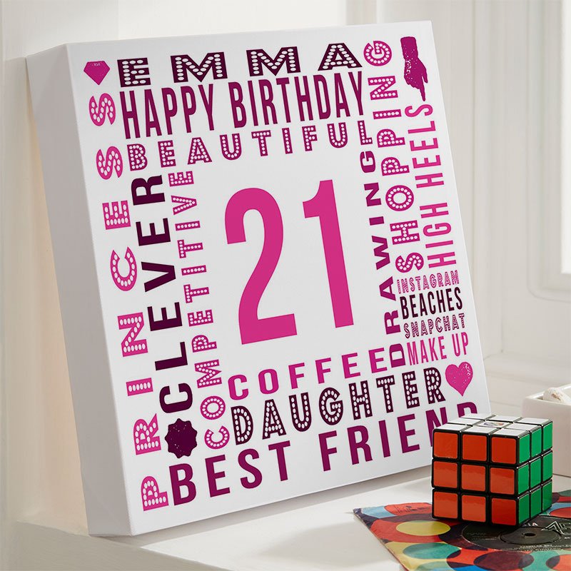 personalised 21st birthday present for her year of birth wall art print