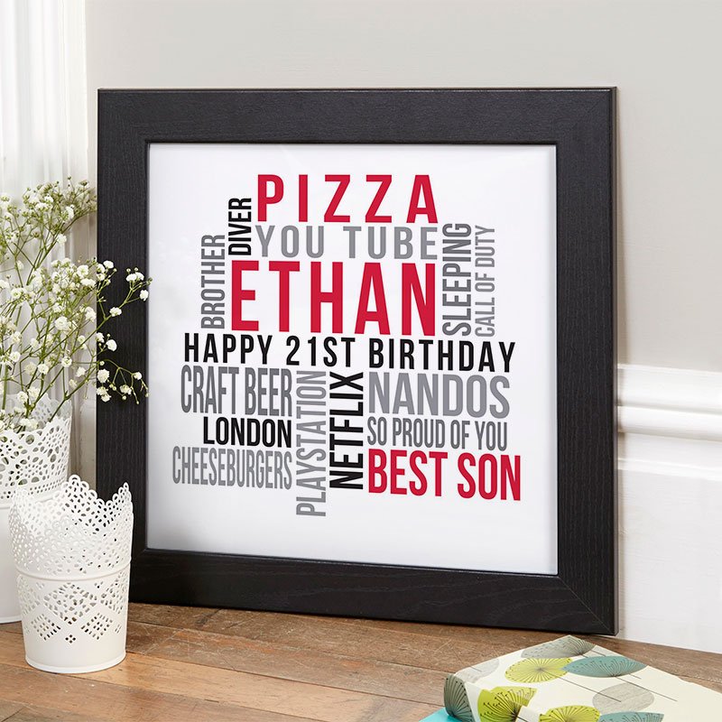 personalised present for boy 21st birthday memories