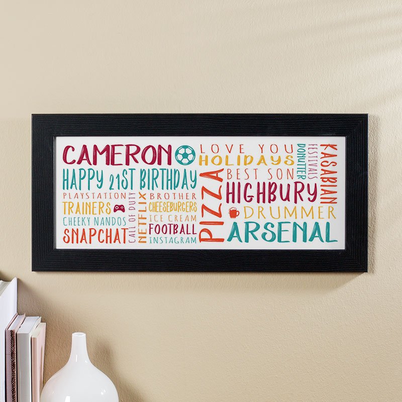 21st birthday gift ideas for him wall art personalised panoramic print