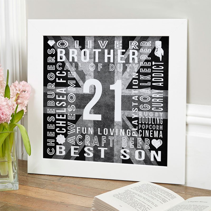 personalised 21st birthday present for him year of birth wall art print