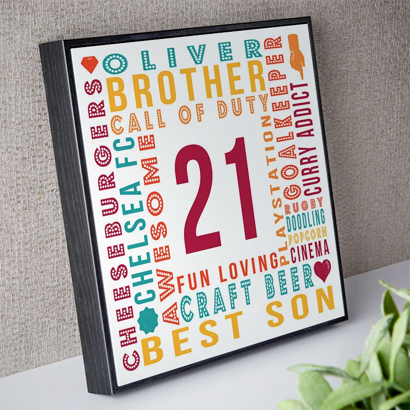 21st birthday gift for him personalised wall art picture year of birth