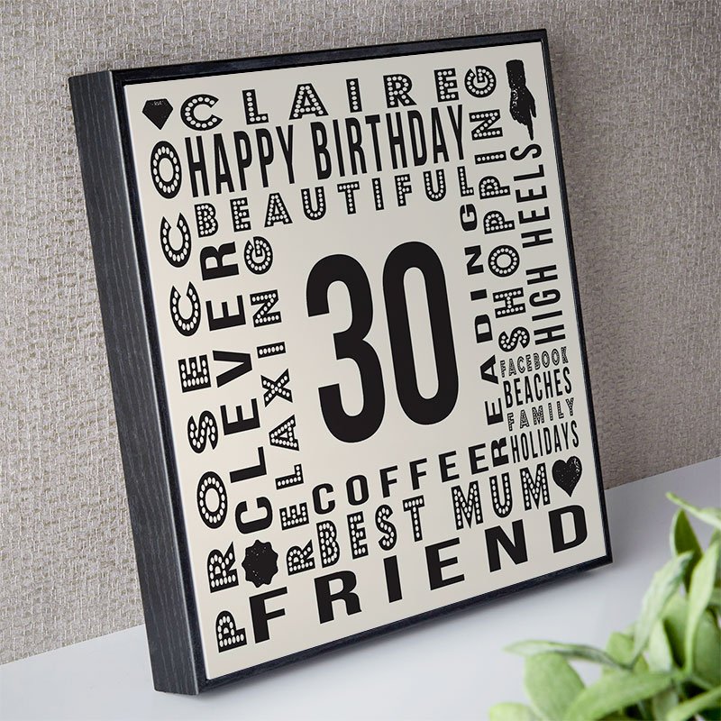 30th birthday gift ideas for her personalised year of birth age picture print
