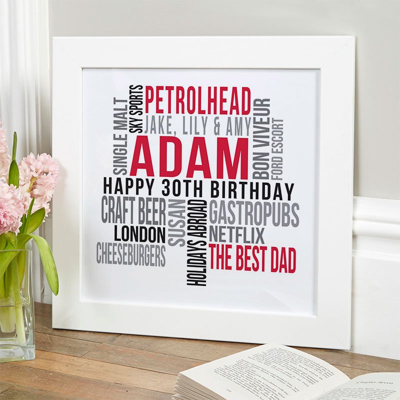 personalised present for husband 30th birthday memories