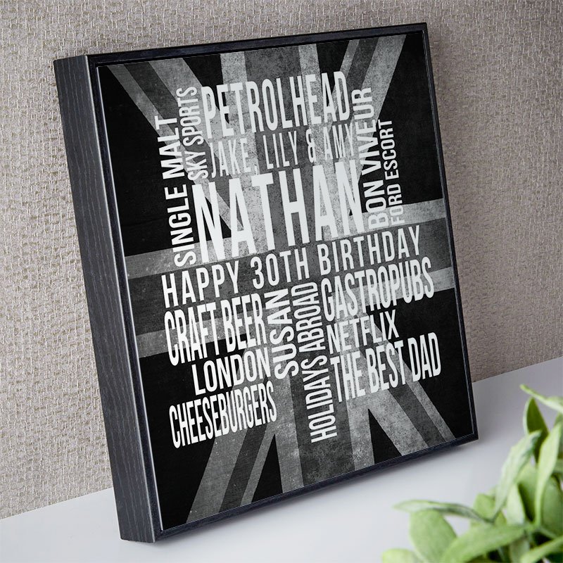30th birthday present for dad personalised wall art print square likes
