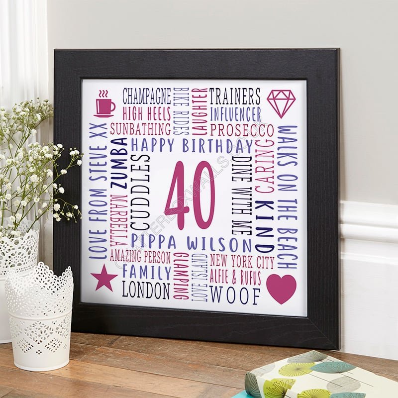 40th birthday gift ideas for her personalised picture