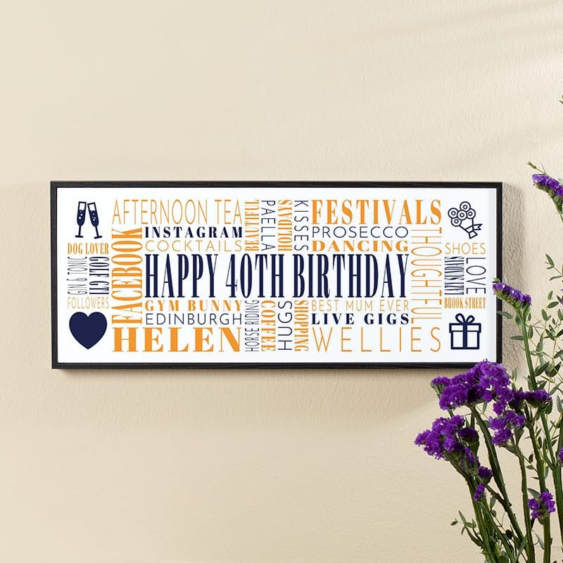 40th birthday gift for personalised canvas print