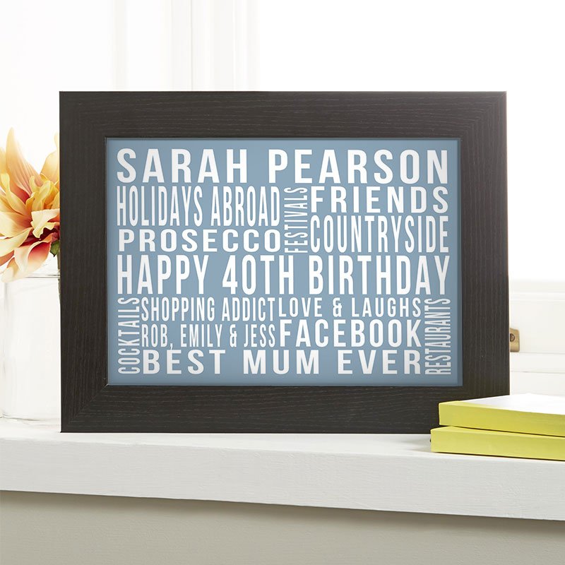 40th birthday present for her personalised word print landscape likes