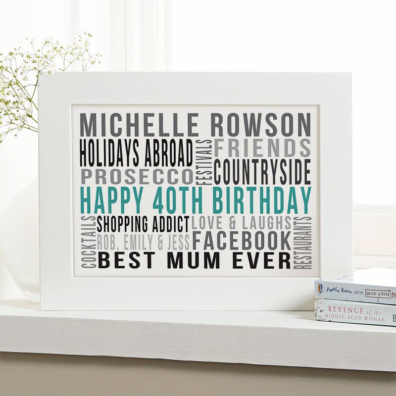 personalised 40th birthday gift for wife