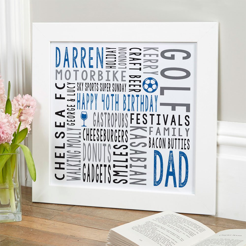 40th birthday gift for him personalised