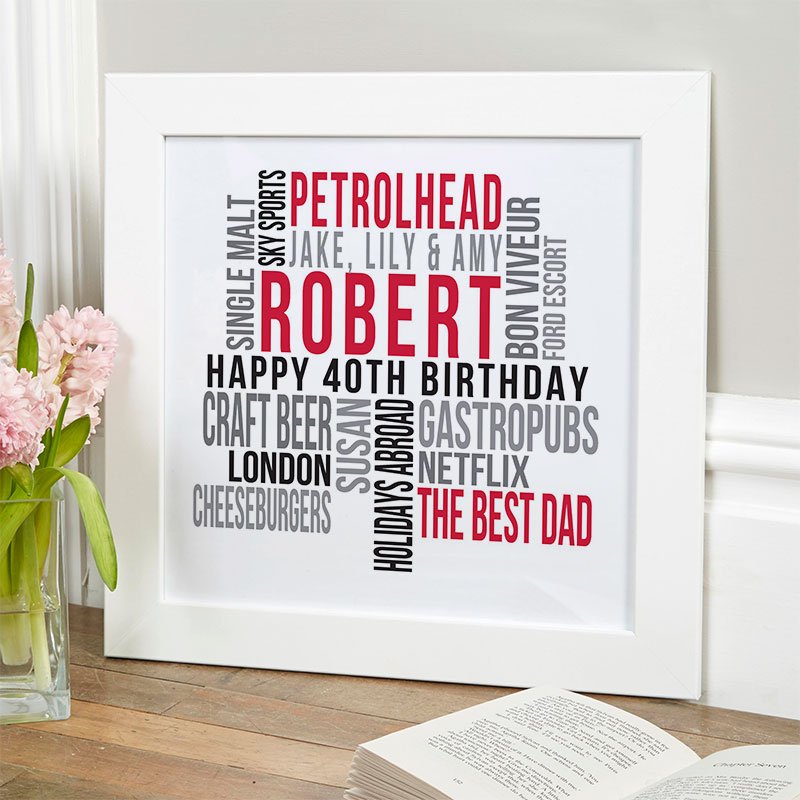 personalised present for husband 40th birthday memories