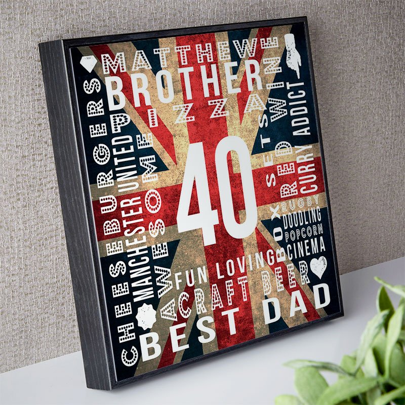 40th birthday gift ideas for him personalised year of birth age picture print