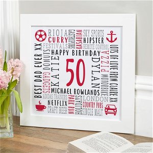 birthday gift for 50 year old husband personalised picture