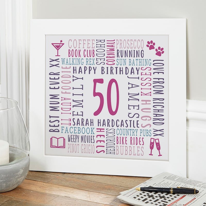 personalised gift for 50th birthday for female