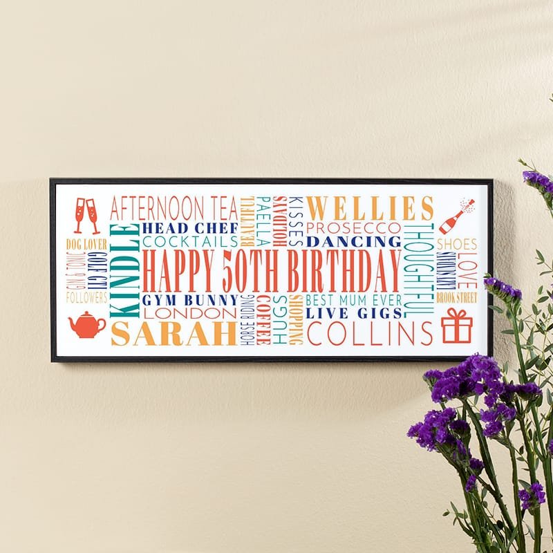 50th birthday custom made gift memory picture