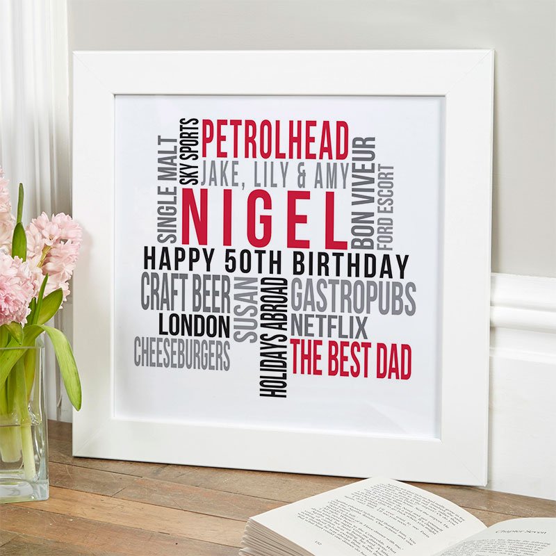 personalised present for husband 50th birthday memories