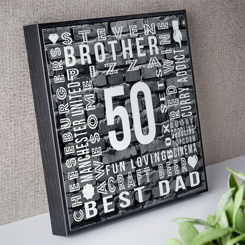 50th birthday gift for him personalised wall art picture year of birth