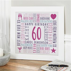 gift ideas for 60 year old woman personalised picture