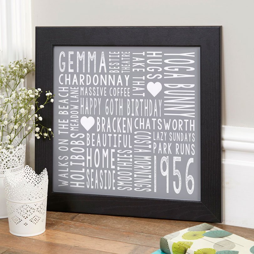 word print occasion gift for 50th birthday