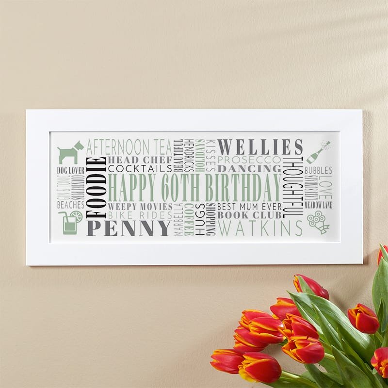 60th birthday gift for personalised canvas print