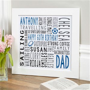 60th birthday gift for him personalised