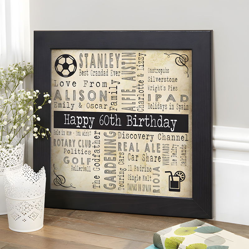 60th Birthday Personalised Gift Ideas For Men | Chatterbox Walls