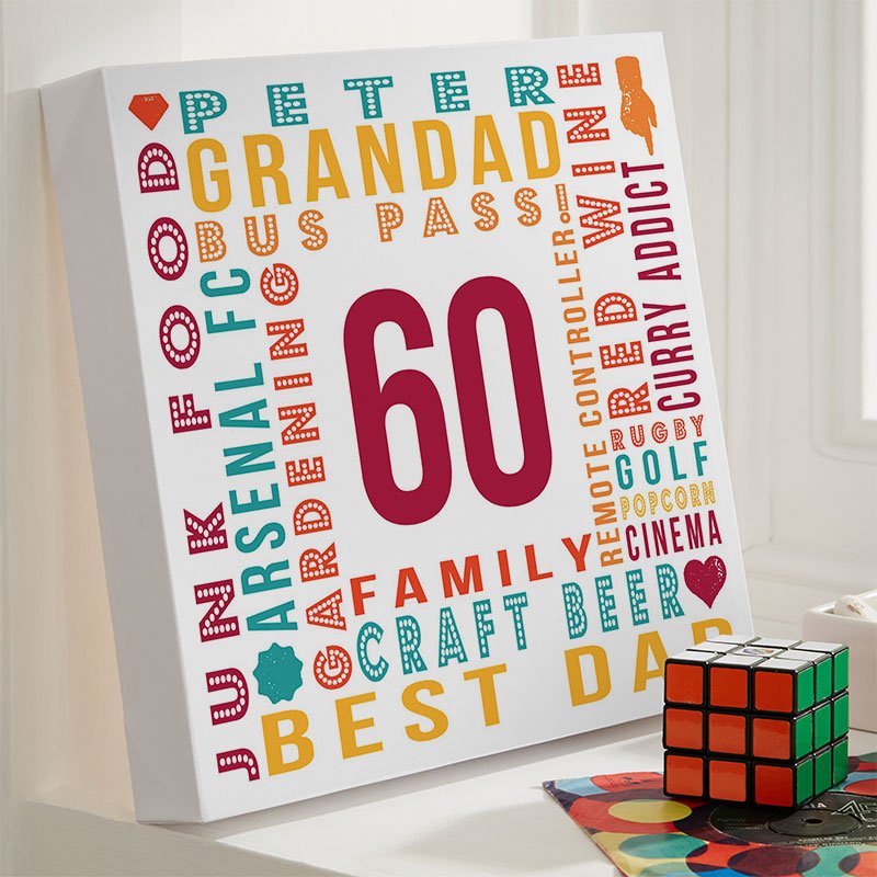 personalised 60th birthday present for him year of birth wall art print