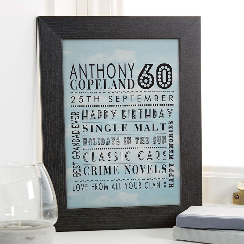 60th birthday unique gift for him