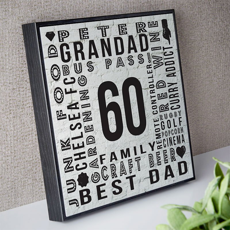 60th birthday gift for him personalised wall art picture year of birth