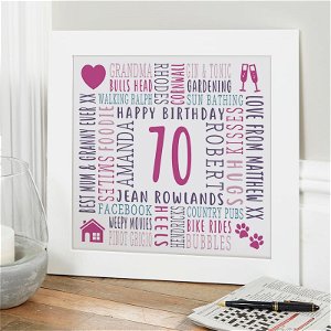 gift ideas for 70 year old woman personalised picture