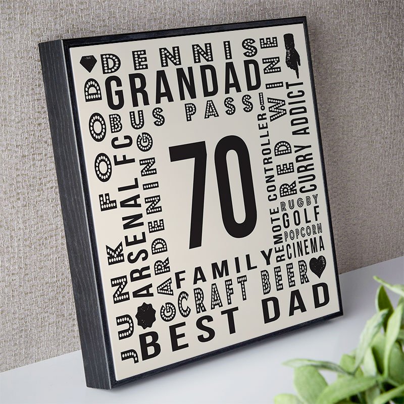 personalised 70th birthday present for him year of birth wall art print
