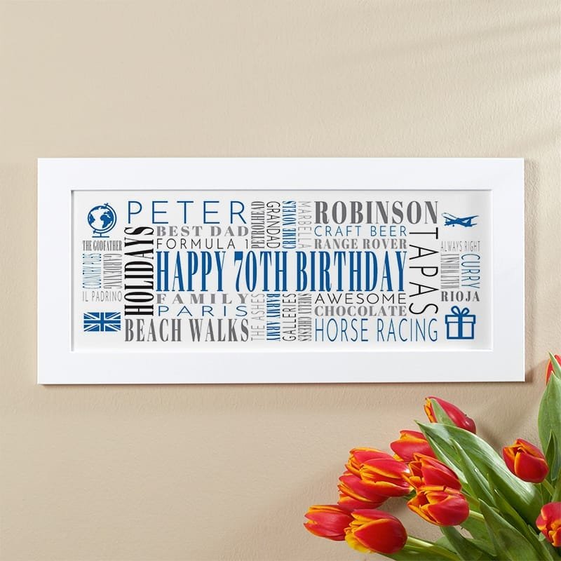 70th birthday gift ideas word picture