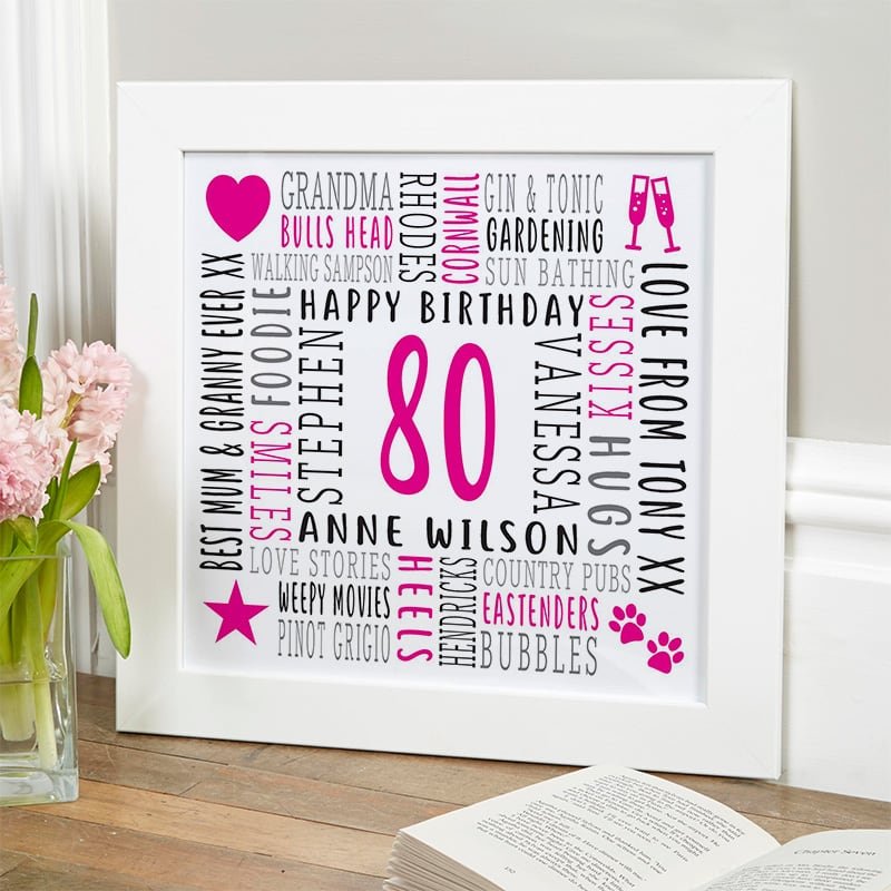 60th Birthday Gifts For Women Wife Sister Friend Personalised for Her Present 80